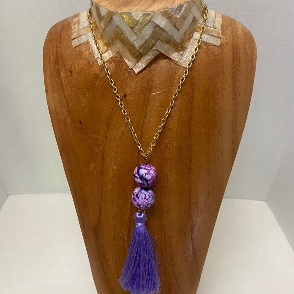 Purple long necklace